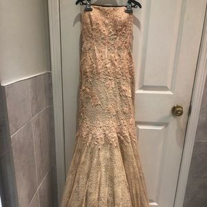 Light Pink Lace Gown/Dress for Prom, weddings, special formal occasions